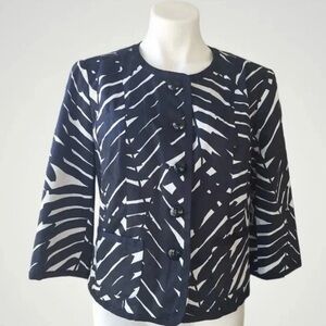 East 5th Women's Long Sleeve Black & White Zebra Print Jacket Size Large